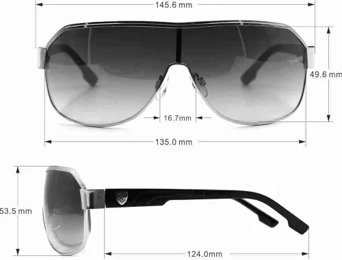 Vista 5 de Rocawear R1490 Dashing Metal Uv Protective Rectangular Shield Sunglasses Gifts for Men with Flair 135 Mm