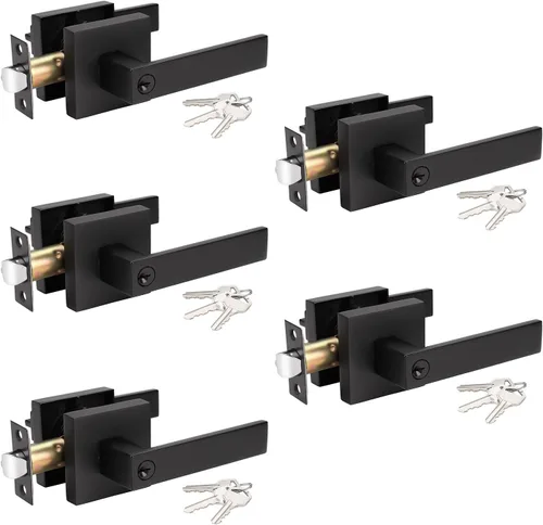 Vista 100 de KNOBWELL - Juego de cerradura con 1 picaporte resistente para puertas de una cara, ideal para puertas interiores reversibles, 0.93 libras
