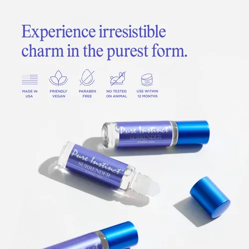 Vista 7 de Pure Instinct SURRENDER Roll-On The Original - Perfume de aceite corporal con infusión de feromonas EdP Perfume – para mujer – Preparado para la TSA