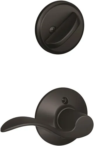 Vista 9 de Schlage F59 ACC 716 RH Accent - Palanca interior derecha con cerrojo, bronce envejecido (solo mitad interior)