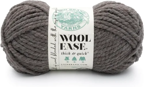 Vista 123 de Lion Brand Yarn - Ovillo de lana Wool-Ease Thick & Quick color fuerza aérea Super Bulky Wool Acrylic Blend Fiber for Soft Hats, Sweaters, Chunky