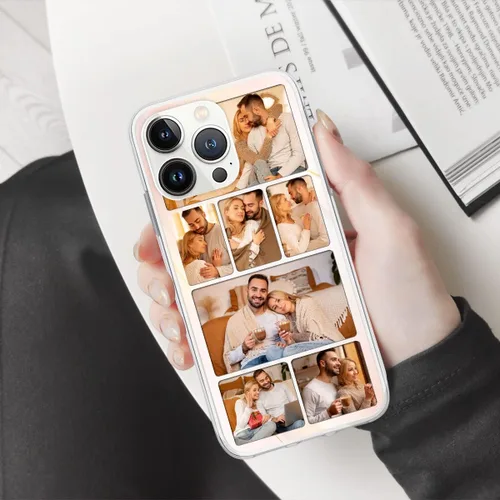 Vista 3 de CUBICER Fundas para teléfono con fotos personalizadas para parejas, protector transparente impermeable para marido y esposa, funda transparente