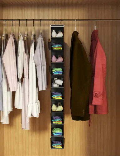 Vista 2 de Organizador de zapatos colgante para armario, organizadores de zapatos de 10 niveles y almacenamiento, soporte para zapatos que ahorra espacio