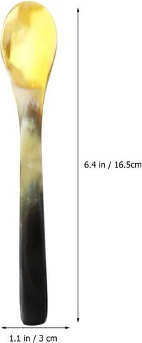 Vista 9 de Cuerno de búfalo Cuerno Buey Cuerno Cucharas Espresso para Té Postre Pastel Aperitivo 6.9 in
