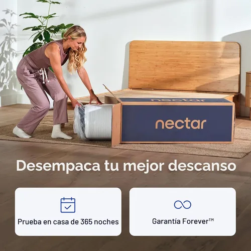 Vista 5 de Colchón híbrido Nectar de 12 pulgadas, individual, firmeza media, prueba de 1 año