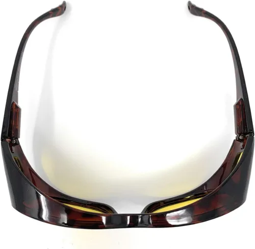 Vista 2 de Ajuste de conducción de visión nocturna amarilla sobre gafas desgaste sobre gafas