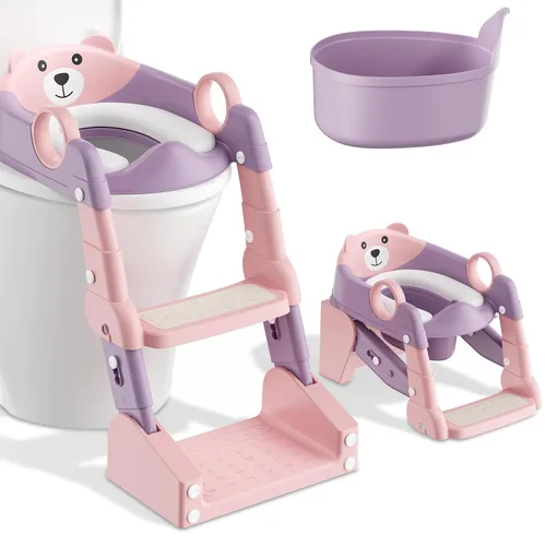 Vista 21 de Asiento de Entrenamiento de Baño, Asiento de Inodoro Mejorado para Niños y Niñas, Asiento de Entrenamiento de Baño 2 en 1 para Niños, Asiento