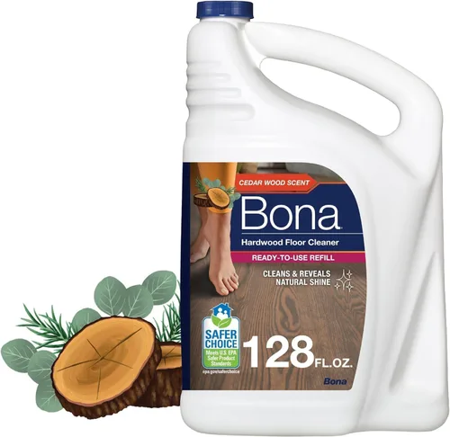 Vista 17 de Bona® Spray limpiador de pisos de madera dura, 32 onzas líquidas, madera de cedro, incluye botella llena + recambio de concentrado para limpieza