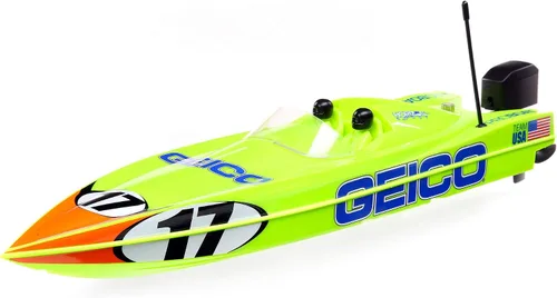 Vista 10 de Pro Boat Lucas Oil 17 Power Race DeepV w/Smart Chg & BattRTR PRB08044T2 Barcos RTR Eléctrico Amarillo