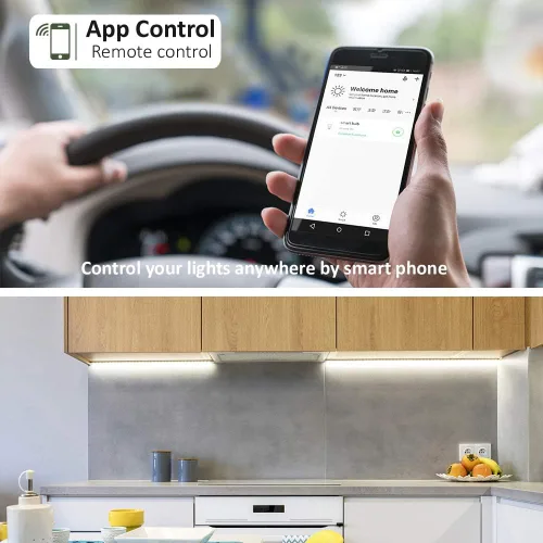 Vista 6 de Luces Inteligentes para Debajo del Gabinete que Funcionan con Alexa, Google, Siri, Luz LED para Iluminación de Mostrador de Estante de Cocina