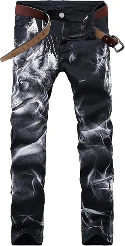 Vista 50 de Enrica Pantalones vaqueros estampados casuales para hombre