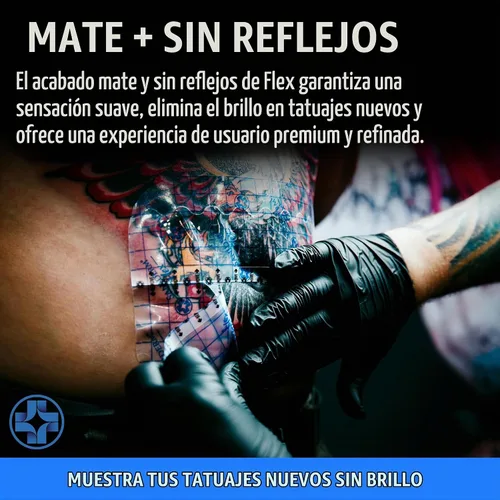 Vista 3 de Saniderm - Rollo de vendaje Flex Tattoo Aftercare - Envoltura de tatuaje ultra flexible, impermeable, estéril para una curación rápida y protección