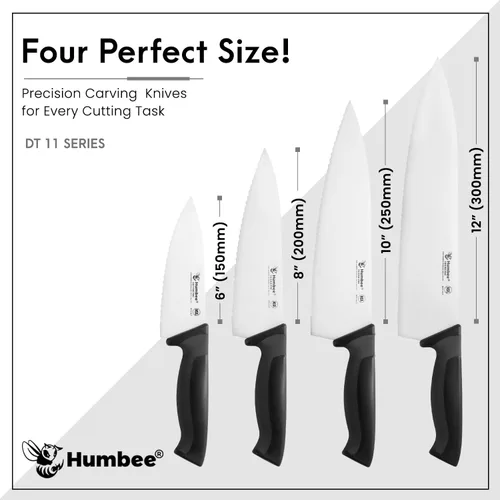 Vista 7 de Cuchillo de chef profesional con mango ergonómico – Cuchillo de cocina de acero inoxidable certificado NSF, dientes de onda dentada, hoja duradera