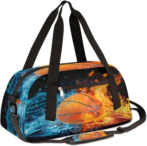 Vista 3 de Bolsa de lona para niños, bolsa de gimnasio deportiva para niños, niñas y adolescentes, bolsa de mano para el fin de semana, bolsa de viaje