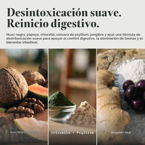 Vista 2 de Detoxify Advanced Cleanse - Fórmula herbaria de semillas de papaya de nogal negro, apoyo para la salud intestinal con fibra de aloe Chlorella