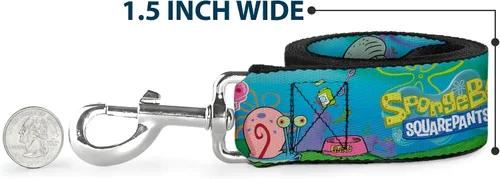 Vista 6 de Buckle-Down Correa para mascotas - Bob Esponja y Amigos/Logo - 4 pies de largo - 1" de ancho