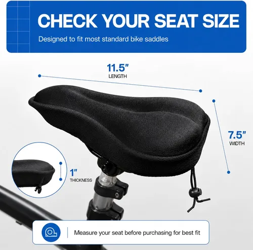 Vista 7 de Revas - Cojín acolchado para asiento de bicicleta que absorbe los golpes, para viajes largos y cómodos Acolchado universal para asiento