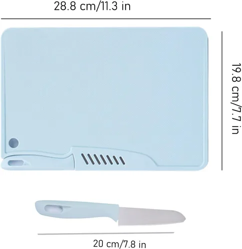 Vista 7 de Plplaaoo Mini tablas de cortar para cocina Tabla de cortar de plástico con agujero para colgar cuchillos Juego de tablas de cortar