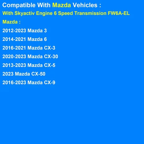 Vista 6 de Kit de Filtro de Transmisión Automática, Reemplazo 044-0399, FZ01-21-500 Compatible con Mazda con Skyactiv FW6A-EL - 2012-2023 Mazda 3, 2014-2021