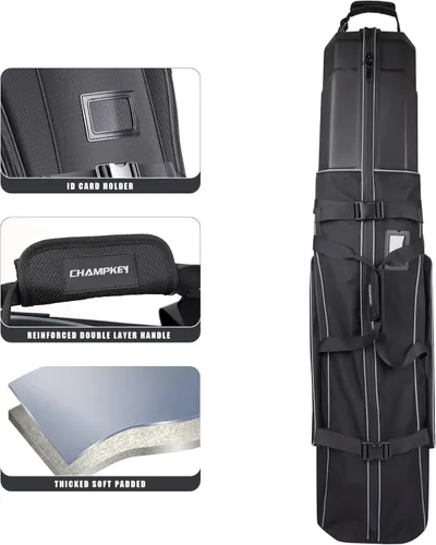 Vista 2 de CHAMPKEY Premium Soft-Padded Golf Travel Bags for Airlines - Travel Golf Gags for Airlines with Premium Oxford Fabric and Oversized Wheels