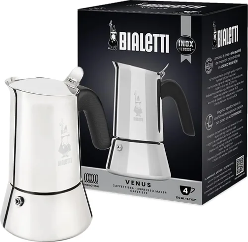 Vista 10 de Bialetti - Nueva cafetera Venus Induction, apta para todo tipo de placas, acero 18/10, 4 tazas (5.7 onzas), aluminio, cobre