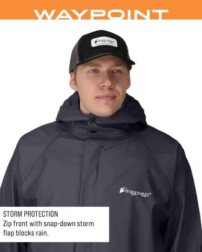Vista 5 de FROGG TOGGS Waypoint Angler Chaqueta impermeable y duradera para hombre con elástico en 4 direcciones