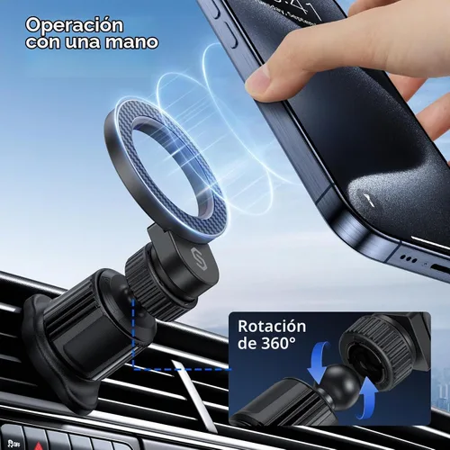 Vista 8 de SYNCWIRE Soporte para auto MagSafe 【Ventilación de anillo】【Rotación de 360°】【N55 magnético】 Soporte de teléfono para ventilación de aire, soporte