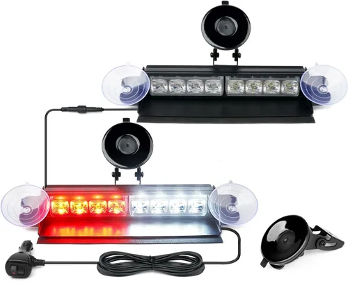 Vista 15 de Xprite Luces Estroboscópicas de Emergencia Ámbar para Tablero, Luz Intermitente Interior del Parabrisas con Ventosas para Camiones de Construcción