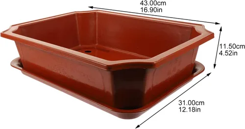 Vista 2 de GANAZONO Maceta colgante para bonsái, maceta de plástico para jardín, guardería, macetas de árbol bonsái, macetas de cultivo para suculentas