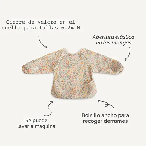 Vista 9 de Mushie - Babero de manga larga para bebé, resistente al agua, ajuste ajustable para edades de 6 a 24 meses