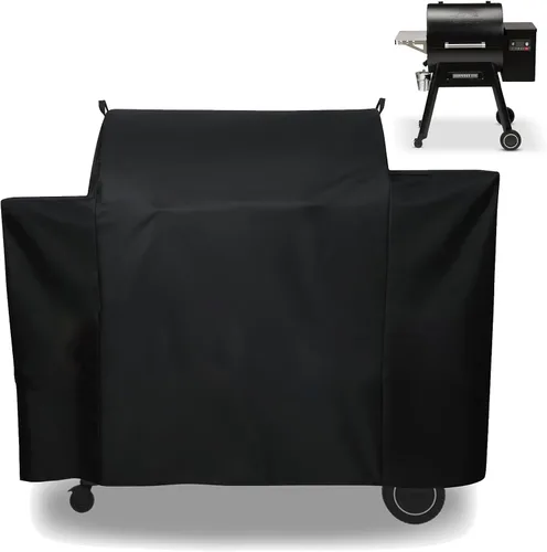 Vista 9 de Cubierta de parrilla para parrilla de zona de 2 quemadores Traeger Flatrock, plancha de propano Traeger Flatrock TF2NN46DN, cubierta 600D resistente