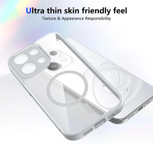 Vista 445 de Funda magnética transparente compatible con Xiaomi 17T, color negro 2 en 1 PC + TPU cubierta de teléfono a prueba de golpes, carcasa protectora