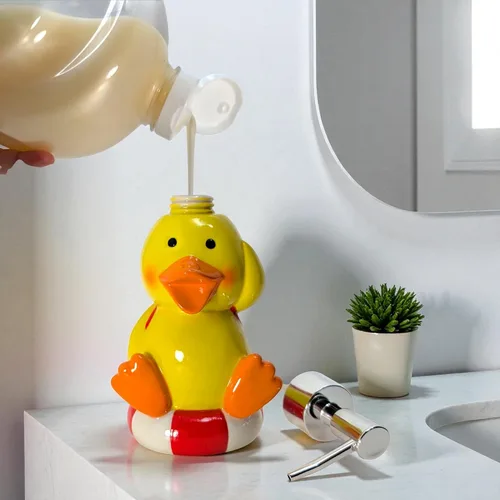 Vista 6 de Dispensador de Jabón con Forma de Pato Lindo para Fregadero de Cocina - Dispensador de Jabón para Niños para Decoración Linda de Baño - Regalo Ideal