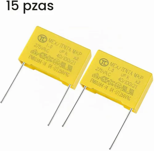 Vista 2 de uxcell Condensador de seguridad Película de polipropileno 1uF 275VAC X2 MKP 15 Pcs