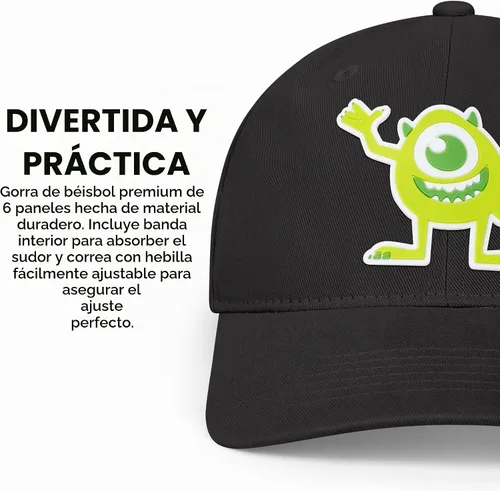 Vista 5 de Disney Mike Wazowski - Gorra de béisbol ajustable para hombre Negro