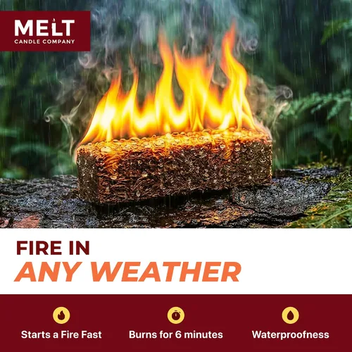 Vista 6 de Melt Candle Company - Iniciadores de fuego cuadrados, 160 piezas - Kit de iniciadores de fuego para fogatas, parrilla, hoguera al aire libre, hogar