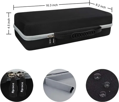 Vista 7 de Aproca Funda compatible con HP OfficeJet 250 Wireless Mobile Printer Scanner CZ992A, bolsa de almacenamiento portátil para accesorios (negro)