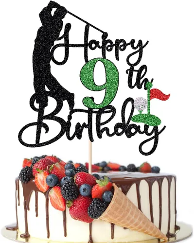 Vista 28 de Golf Happy 10th Birthday Cake Topper, Golfer/Sports Themed Birthday or Retirement Cake Decorations,Golf Ten 10 Years Old Ball Player Sport Themed