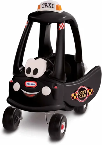 Vista 6 de Little Tikes Black Taxi Cozy Coupe Riding Game with Horns That Really Works, Snap Switch and Tank Lid