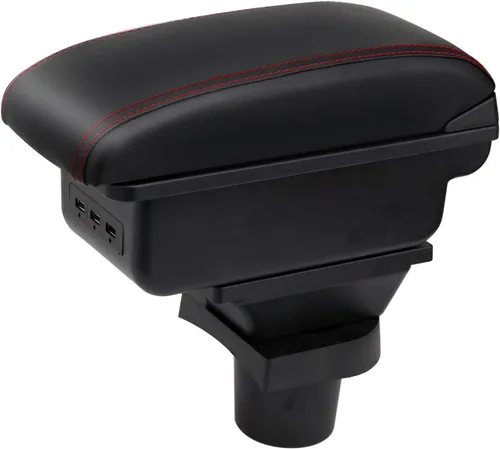 Vista 7 de Reposabrazos de Consola para Mini Cooper Coupe R50 R52 R53 R56 R57 R58 F55 F56 F57 Countryman (3 USB, Negro)