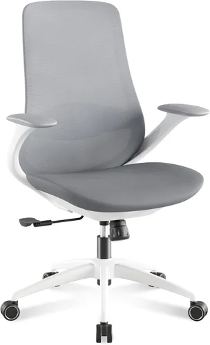 Vista 9 de BV Silla de oficina ergonómica, silla de escritorio ejecutiva con respaldo alto con reposabrazos 2D, soporte lumbar ajustable, silla de computadora