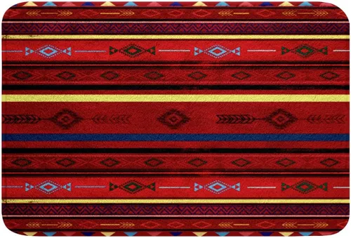 Vista 3 de jejeloiu Southwestern - Tapetes de baño para baño, de 16 x 24 pulgadas, tribales para niños, alfombras geométricas de Btah para ducha, bañera