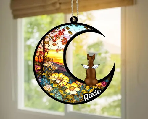 Vista 200 de LOVELYPOD Adorno de Navidad personalizado para perro Basset Hound (marrón) Basset Hound (marrón) adorno para atrapasoles de perro, razas de perros