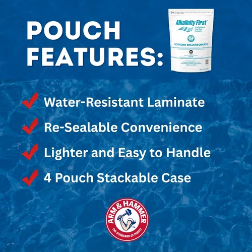 Vista 4 de ARM & Hammer Alkalinity First Professional Pool Care Bicarbonato de sodio, bolsas de 12 libras (caja de 4)