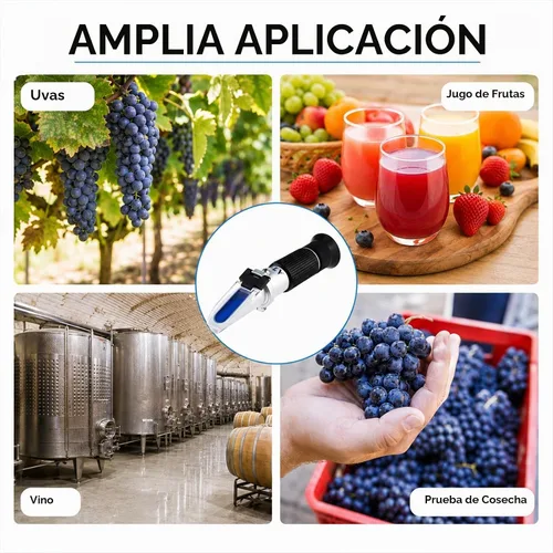 Vista 7 de Refractómetro Brix con ATC, gravedad específica de doble escala de 0-40% Brix y 0-25% vol de alcohol para hidrómetro de elaboración de cerveza
