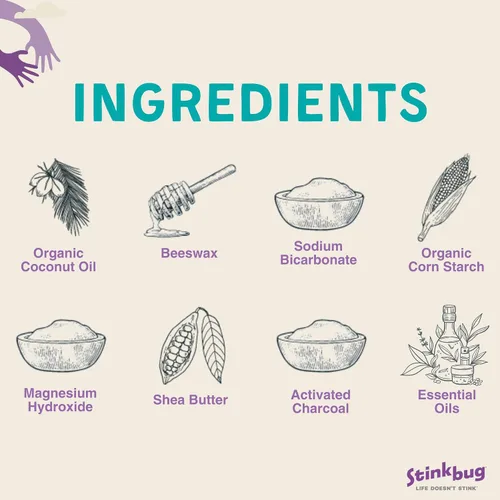 Vista 3 de Stinkbug Naturals - Desodorante orgánico sin aluminio con aceite de coco y aceites esenciales, sin parabenos, desodorante para piel sensible, 2.1