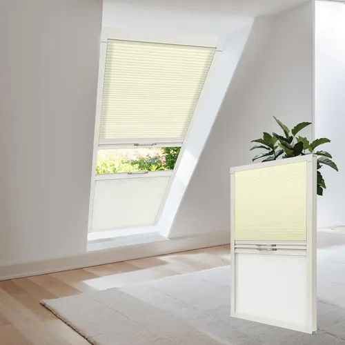 Vista 24 de Persianas de tragaluz con bloqueo de luz para techo, persianas celulares sin cables, aislamiento térmico, persianas de panal para techo, ventanas