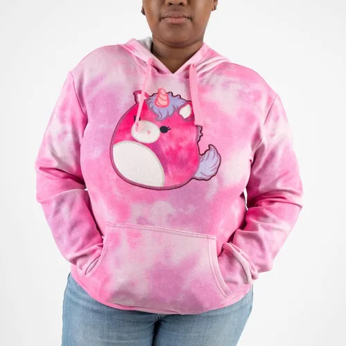 Vista 6 de Bioworld Squishmallows Lola The Unicorn Juniors - Sudadera con capucha rosa para mujer, Rosado