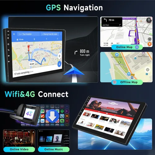 Vista 7 de Podofo 8 Core 8G+128G Android Radio de coche estéreo para Honda Accord 7th 2003-2007 con Carplay inalámbrico Android Auto, pantalla táctil QLED