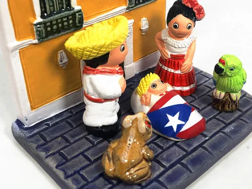 Vista 3 de Belén de Puerto Rico B – Hecho a mano en arcilla – 1 bloque – 3.4 x 2.4 x 3.4 pulgadas de alto, San Juan Viejo, Borinquen, Boricua, Isla
